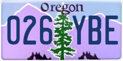 OR license plate 026YBE