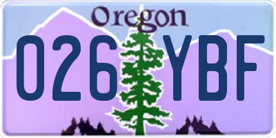 OR license plate 026YBF