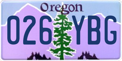 OR license plate 026YBG