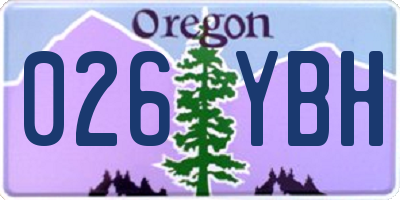 OR license plate 026YBH