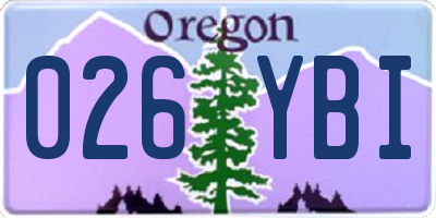 OR license plate 026YBI