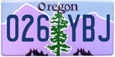 OR license plate 026YBJ
