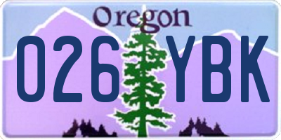 OR license plate 026YBK