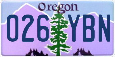 OR license plate 026YBN