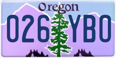 OR license plate 026YBO