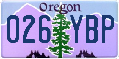 OR license plate 026YBP