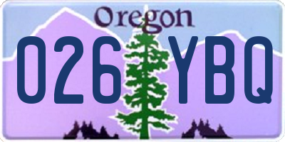 OR license plate 026YBQ
