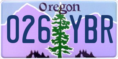 OR license plate 026YBR