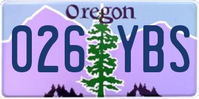 OR license plate 026YBS