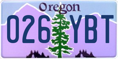 OR license plate 026YBT