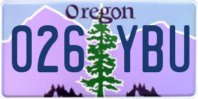 OR license plate 026YBU