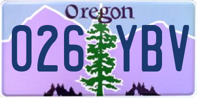 OR license plate 026YBV