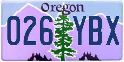 OR license plate 026YBX