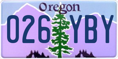 OR license plate 026YBY