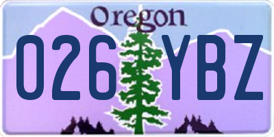 OR license plate 026YBZ
