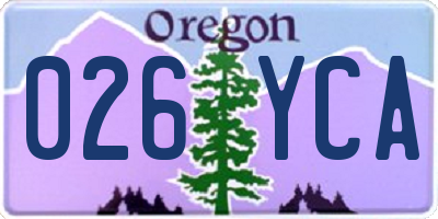 OR license plate 026YCA