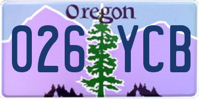 OR license plate 026YCB