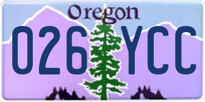 OR license plate 026YCC