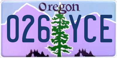 OR license plate 026YCE