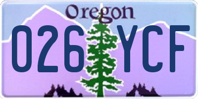 OR license plate 026YCF