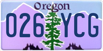 OR license plate 026YCG