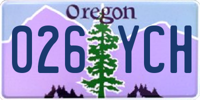 OR license plate 026YCH