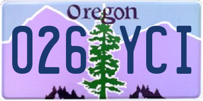 OR license plate 026YCI