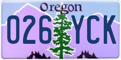 OR license plate 026YCK