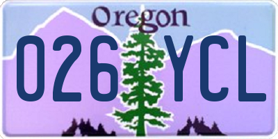 OR license plate 026YCL