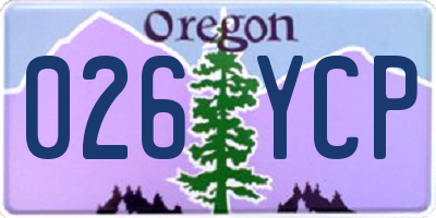 OR license plate 026YCP