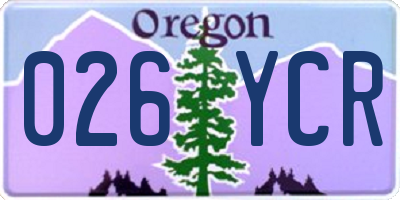 OR license plate 026YCR
