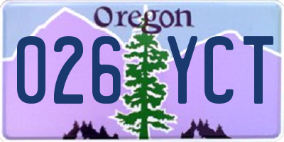 OR license plate 026YCT