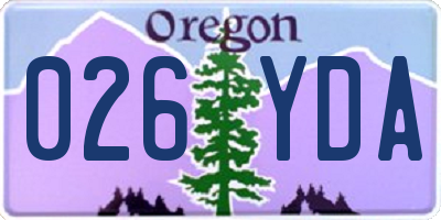 OR license plate 026YDA