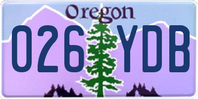 OR license plate 026YDB
