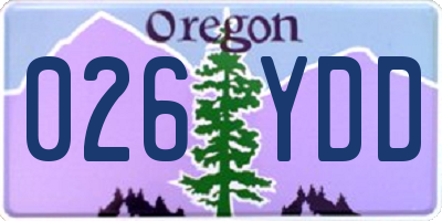 OR license plate 026YDD