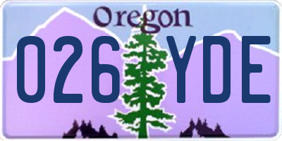 OR license plate 026YDE