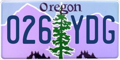 OR license plate 026YDG