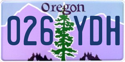 OR license plate 026YDH