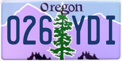 OR license plate 026YDI