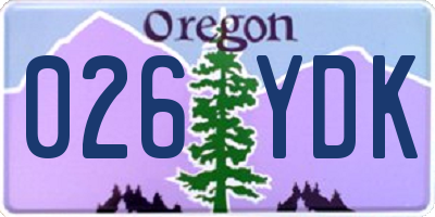 OR license plate 026YDK