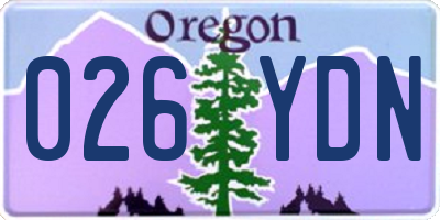 OR license plate 026YDN