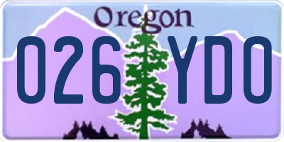 OR license plate 026YDO