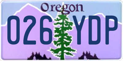 OR license plate 026YDP