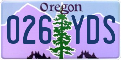 OR license plate 026YDS