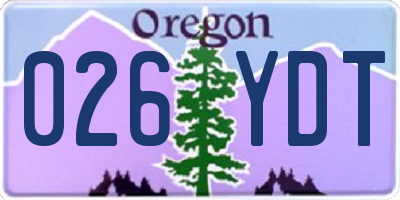 OR license plate 026YDT