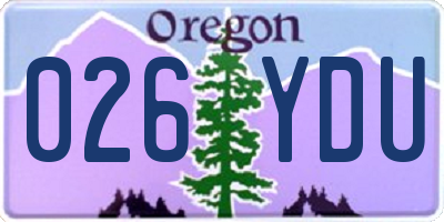 OR license plate 026YDU