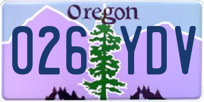 OR license plate 026YDV