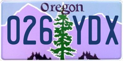 OR license plate 026YDX