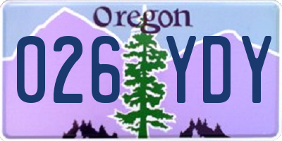 OR license plate 026YDY