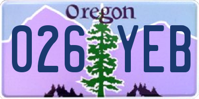 OR license plate 026YEB